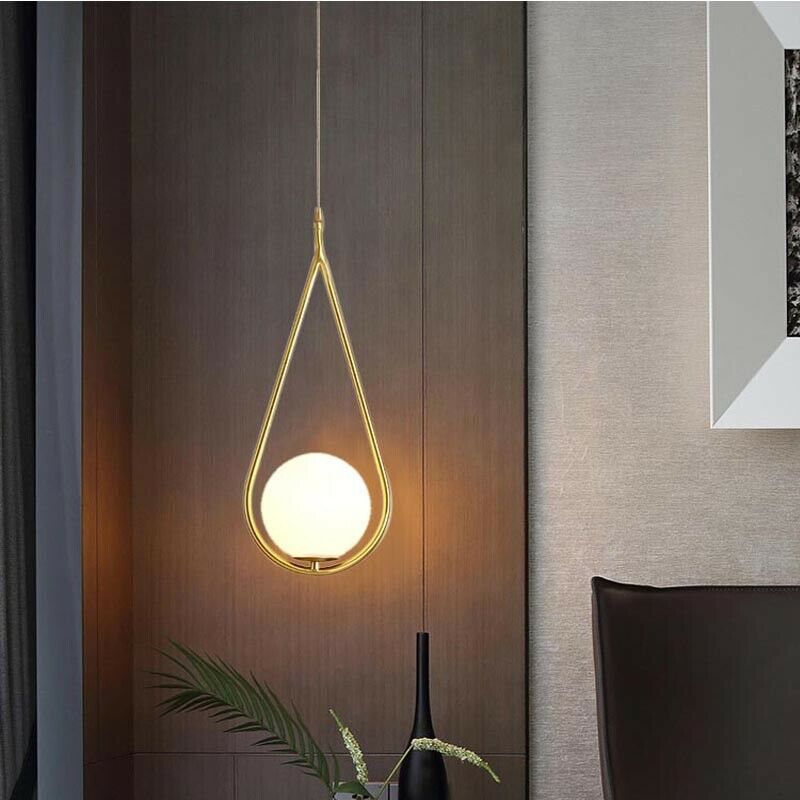 Alora | Minimalist Gold Teardrop LED Dining Pendant Lamp