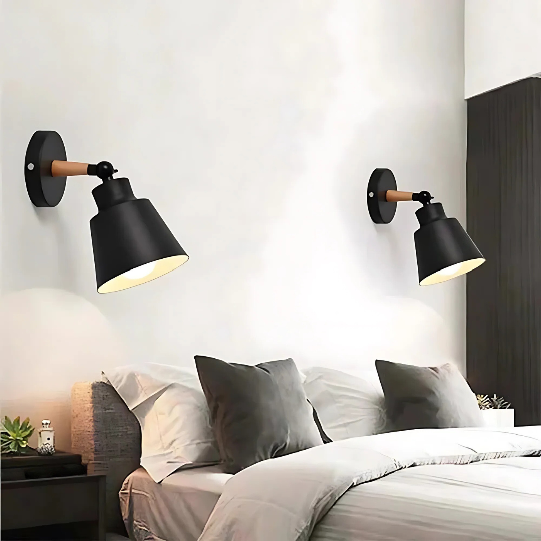Liora Modern Black LED Indoor Wall Lamp With E27 Socket