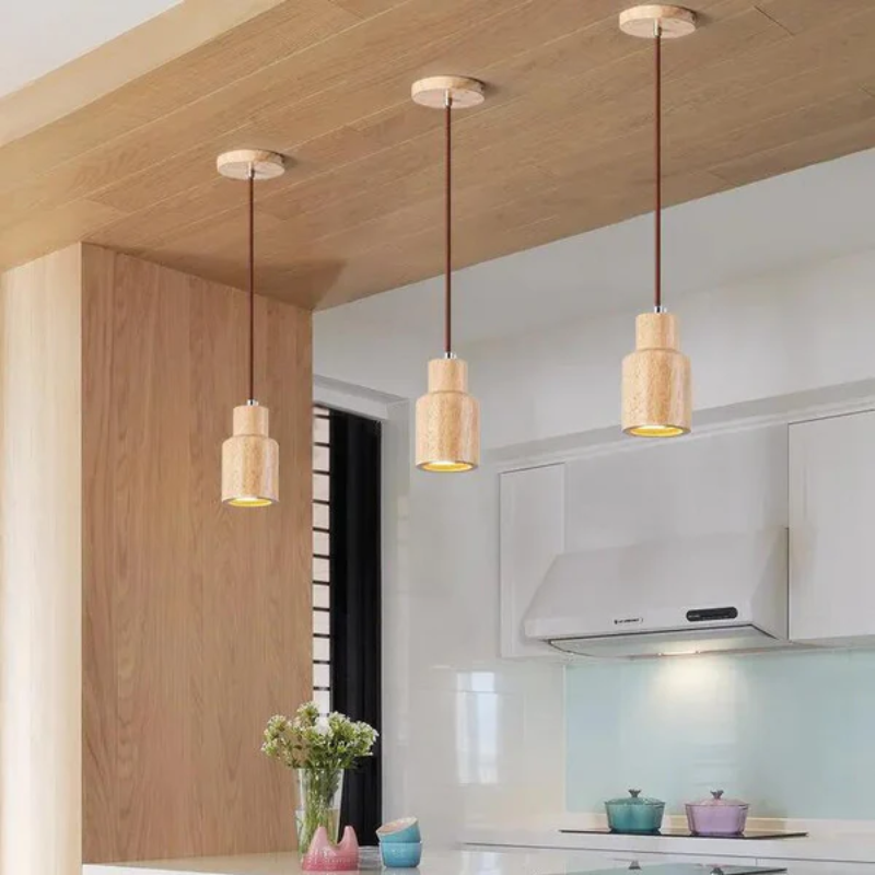 Aelora | Scandinavian Modern LED Wooden Pendant Lamp