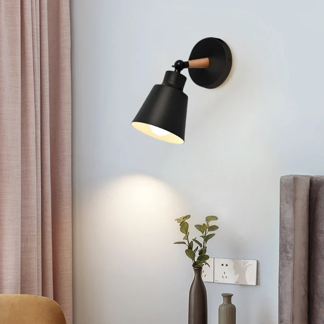 Liora Modern Black LED Indoor Wall Lamp With E27 Socket