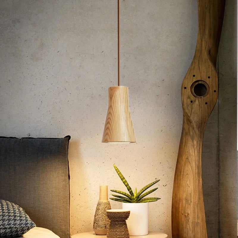 Aelora | Scandinavian Modern LED Wooden Pendant Lamp
