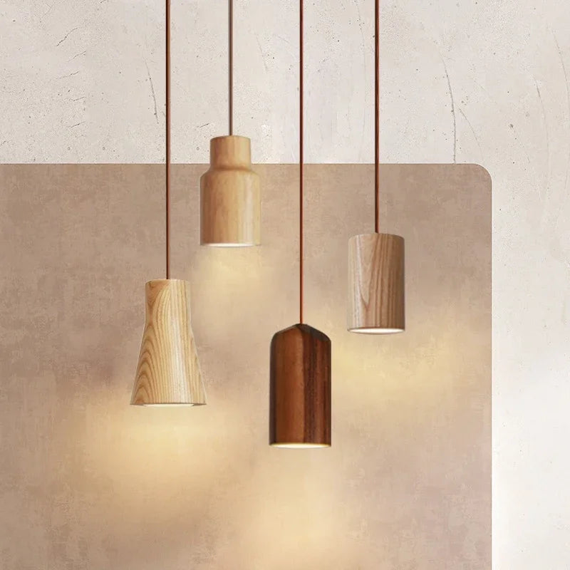 Aelora | Scandinavian Modern LED Wooden Pendant Lamp
